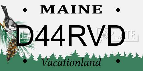 D44RVD Maine License Plate