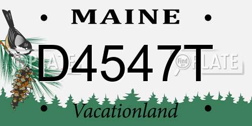 D4547T Maine License Plate