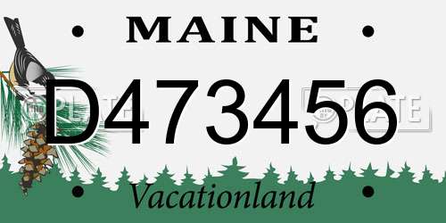D473456 Maine License Plate