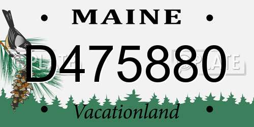 D475880 Maine License Plate
