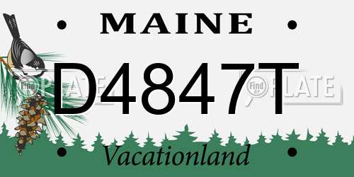 D4847T Maine License Plate