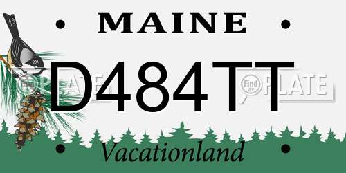 D484TT Maine License Plate