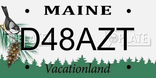 D48AZT Maine License Plate