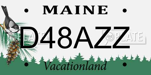 D48AZZ Maine License Plate