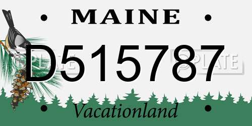 D515787 Maine License Plate