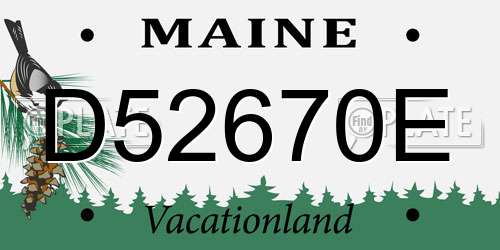 D52670E Maine License Plate