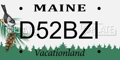 D52BZI Maine License Plate