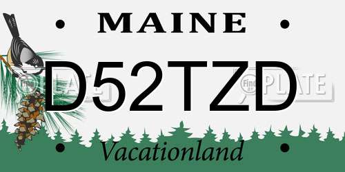 D52TZD Maine License Plate