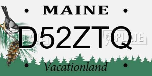 D52ZTQ Maine License Plate