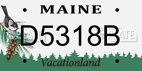 D5318B Maine License Plate