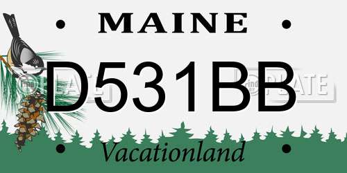 D531BB Maine License Plate
