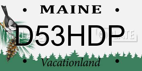 D53HDP Maine License Plate