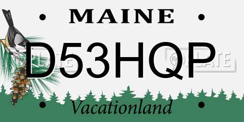 D53HQP Maine License Plate