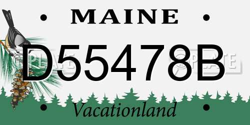 D55478B Maine License Plate