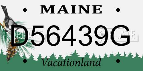 D56439G Maine License Plate