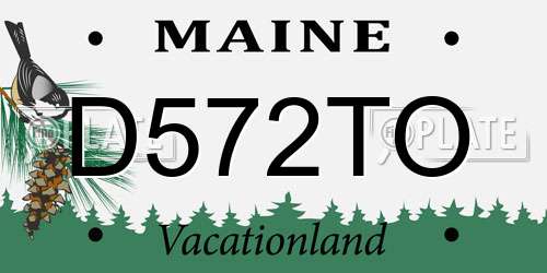 D572TO Maine License Plate
