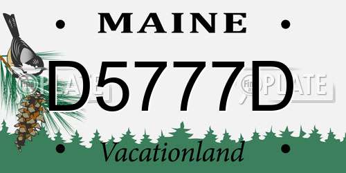 D5777D Maine License Plate