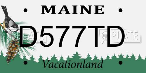 D577TD Maine License Plate