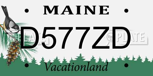 D577ZD Maine License Plate