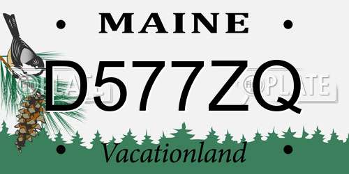 D577ZQ Maine License Plate