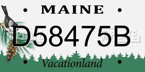 D58475B Maine License Plate