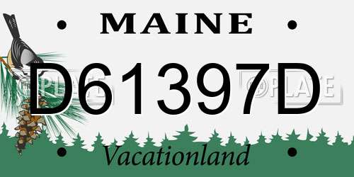 D61397D Maine License Plate