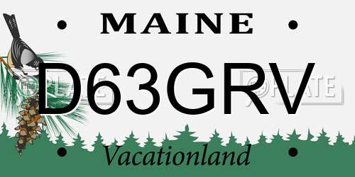 D63GRV Maine License Plate