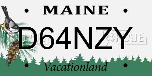 D64NZY Maine License Plate