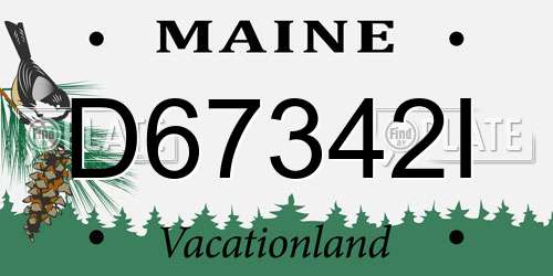 D67342I Maine License Plate