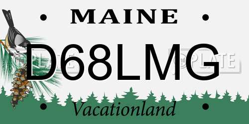D68LMG Maine License Plate
