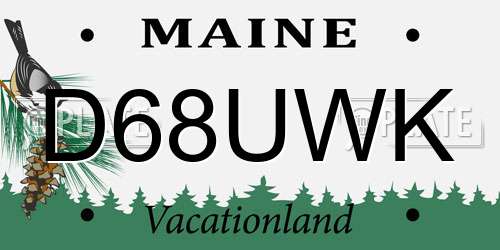 D68UWK Maine License Plate