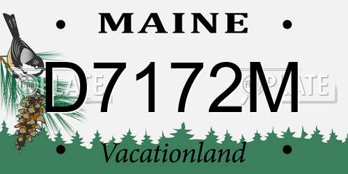 D7172M Maine License Plate