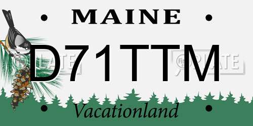 D71TTM Maine License Plate
