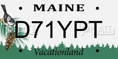 D71YPT Maine License Plate