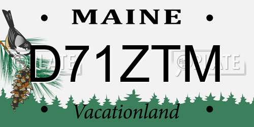 D71ZTM Maine License Plate