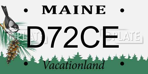 D72CE Maine License Plate