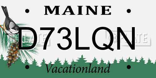 D73LQN Maine License Plate