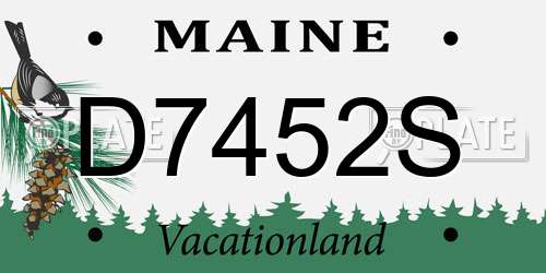 D7452S Maine License Plate