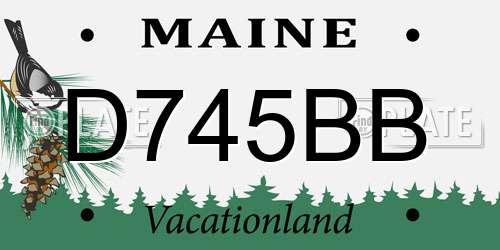 D745BB Maine License Plate