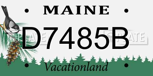 D7485B Maine License Plate