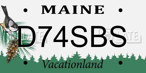 D74SBS Maine License Plate