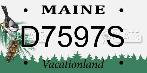D7597S Maine License Plate