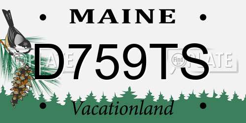 D759TS Maine License Plate