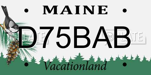 D75BAB Maine License Plate