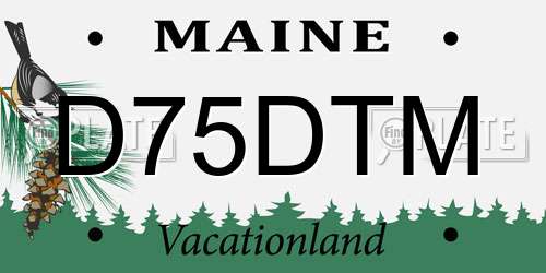 D75DTM Maine License Plate