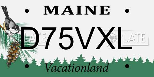 D75VXL Maine License Plate