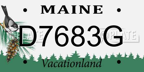 D7683G Maine License Plate