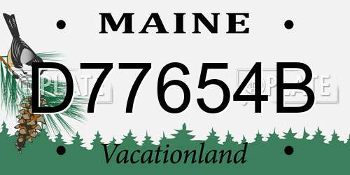 D77654B Maine License Plate