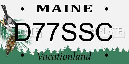 D77SSC Maine License Plate