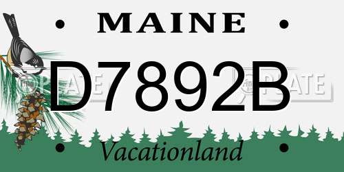 D7892B Maine License Plate